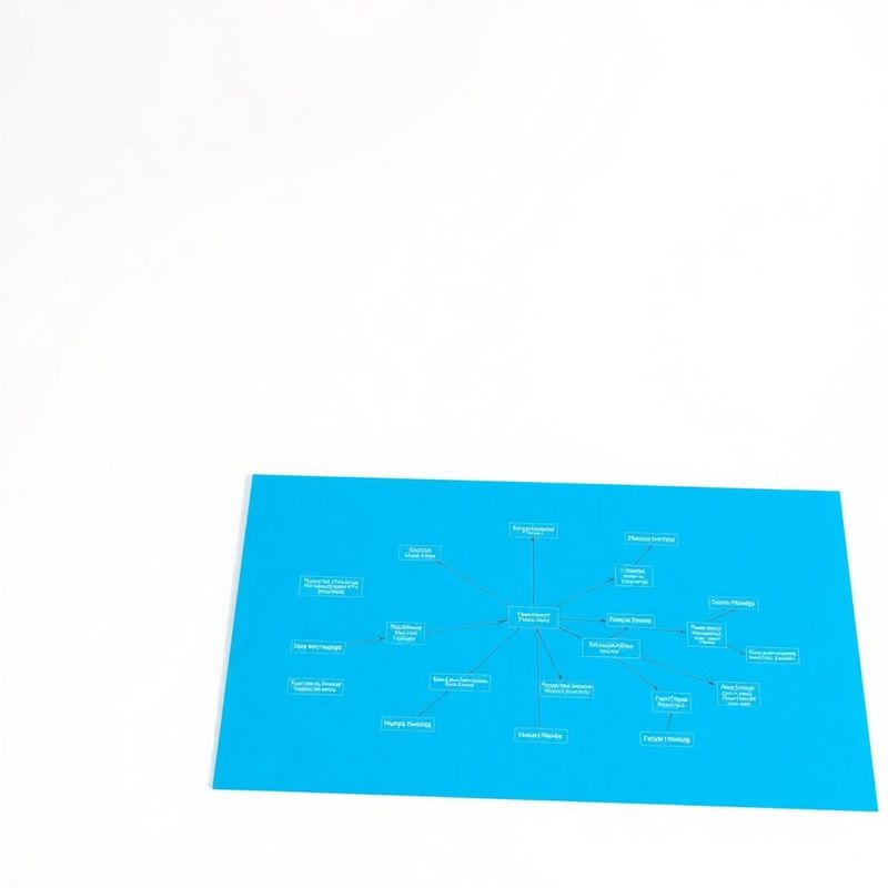 Diagram vsebinske gruče z azurno modrimi povezavami med ključnimi besedami